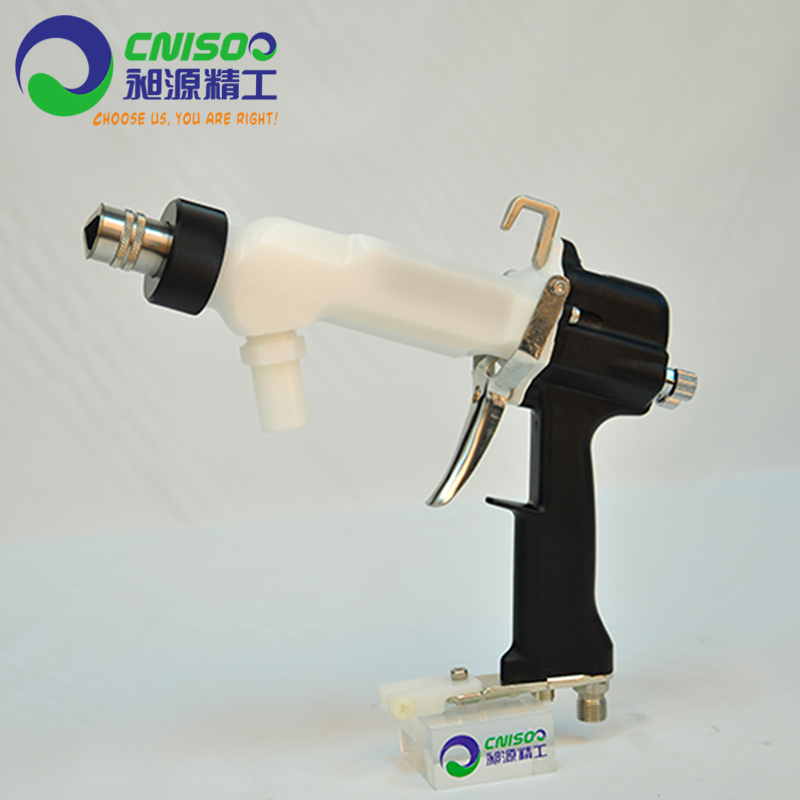 Manual electrostatic spray gun atomisation effect